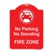 Signmission No Parking Or Standing Fire Zone W/ Graphic Heavy-Gauge Aluminum Sign, 24" x 18", RW-1824-9958 A-DES-RW-1824-9958 - alternate 1